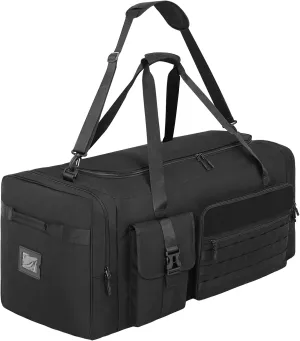 130L Extra Large 36" Heavy Duty Sports Gym and Travel Duffel Bag - Oversized Equipment Gear Bag for Basketball, Baseball, Hockey, Football, Helmets, and Pads - Durable, Giant (Black)