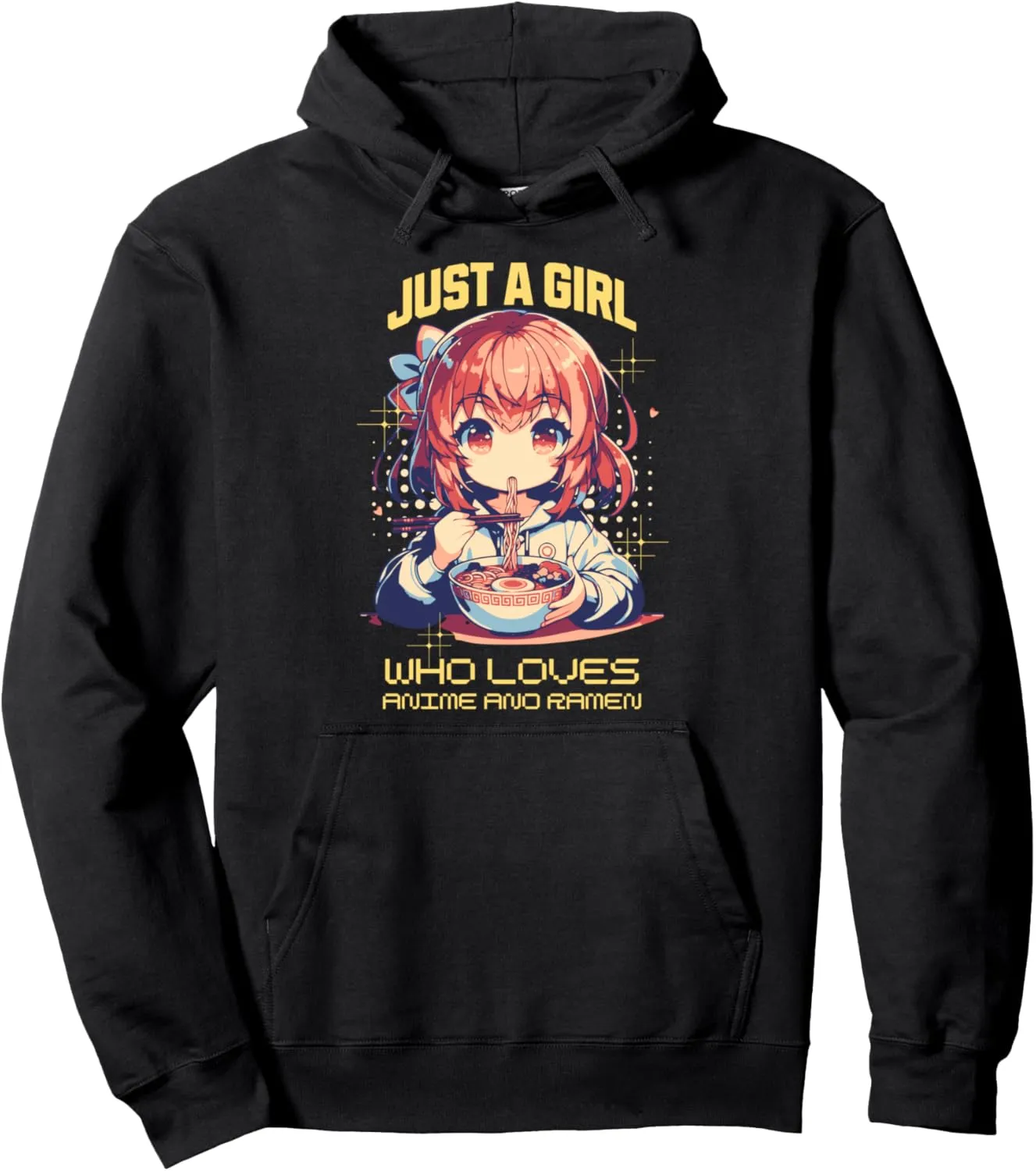 Anime Ramen Girl Graphic T for Anime Fans Pullover Hoodie