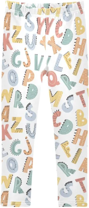 Aslsiy Girls Stretch Leggings Toddler Tights Pants Full Length Dance Yoga Pants 4-10T