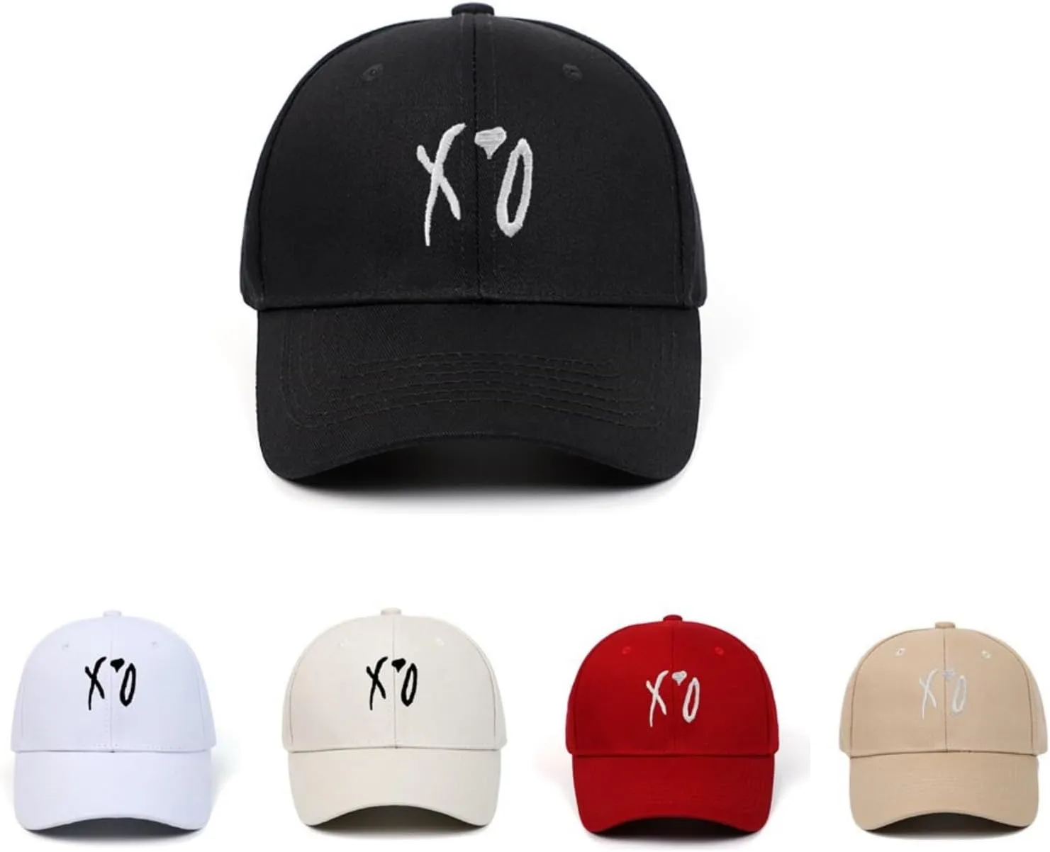 Baseball Cap, Hip Hop Stylish Trucker Hat for Men & Women, XO Embroidered Adjustable Streetwear Cap for Casual & Outdoor Wear