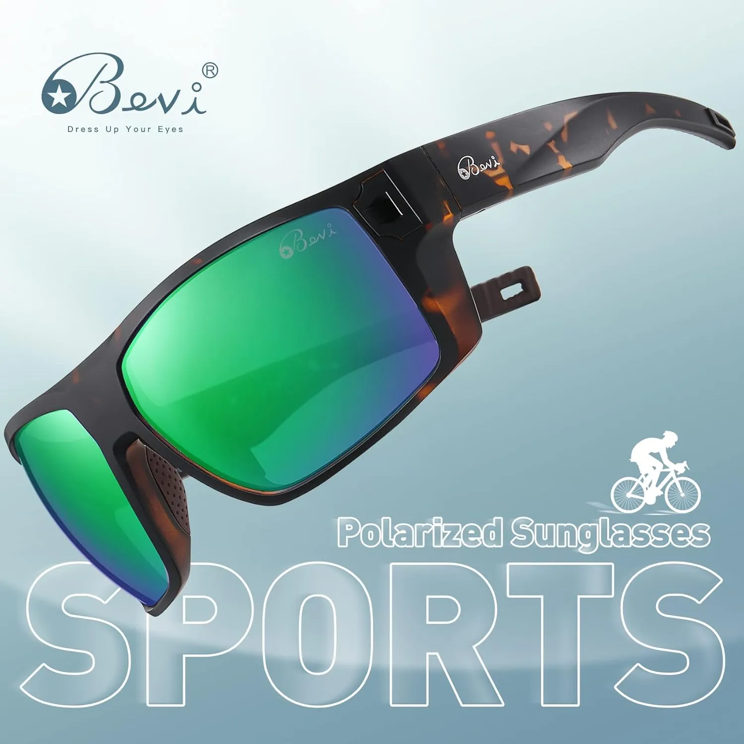 Bevi Polarized Square Sunglasses TR90 Lightweight Frame With UV 400 Protection Glasses for Women Men