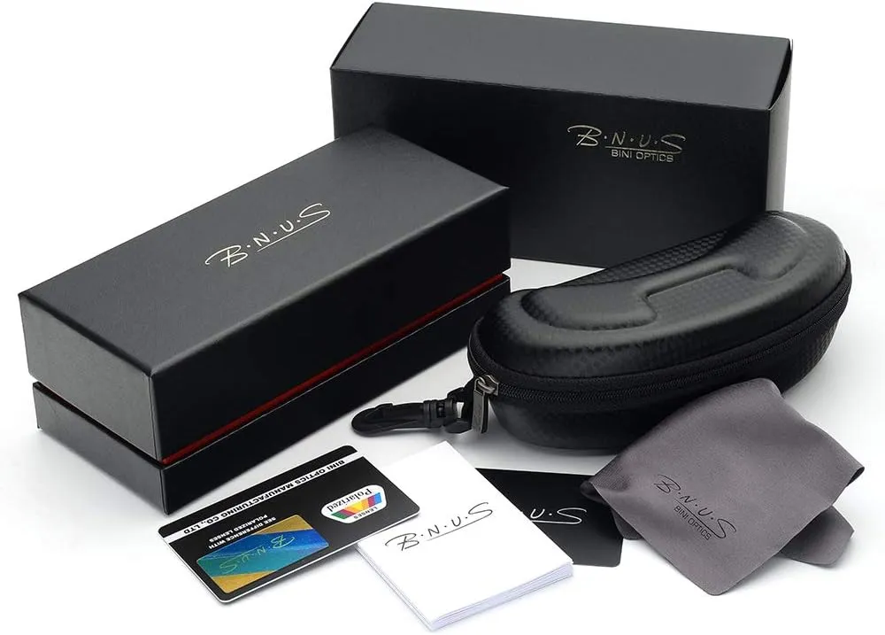B.N.U.S Vision-Enhancing Sunglasses - Polarized Polycarbonate, Lightweight, and Scratch-Resistant