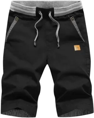 Boy's Casual Shorts Summer Classic Fit Drawstring Elastic Waist Beach Shorts with Pockets