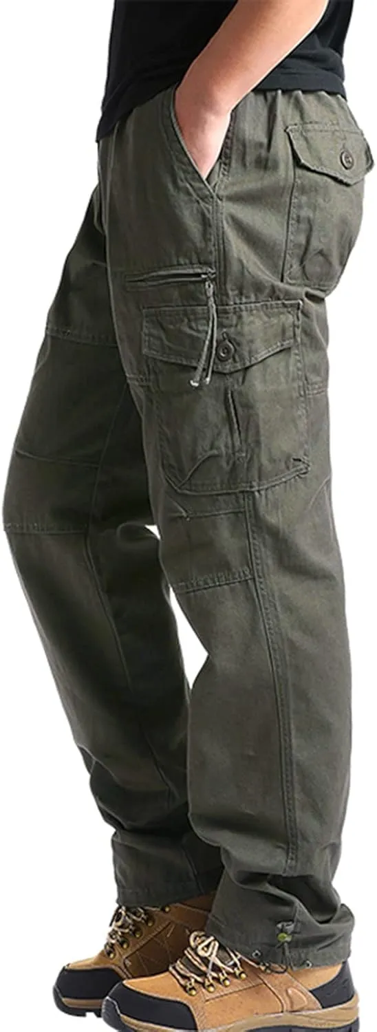 Cargo Pants for Mens Mens Fashion Casual Multi Pocket Zipper Buckle Male Cargo Pants Outdoor Pants Pantalones De Hombre