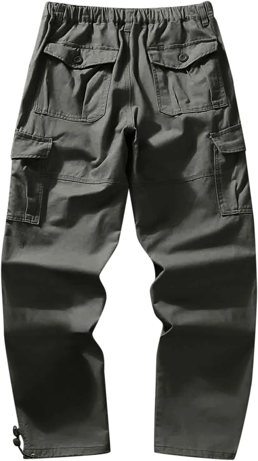 Cargo Pants for Mens Mens Fashion Casual Multi Pocket Zipper Buckle Male Cargo Pants Outdoor Pants Pantalones De Hombre