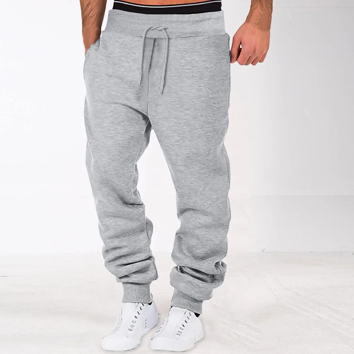 Cargo para and Winter High Street Fashion Leisure Loose Sports Running Solid Color Lace Up Pants Sweater Gift for