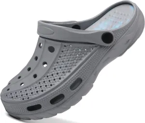 ChayChax Men's and Women's Arch Support Clogs Garden Shoes Slip-on Outdoor Beach Slippers with Removable Cushion Footbed