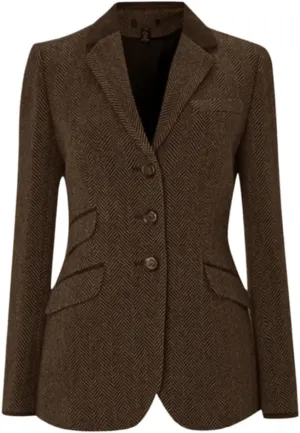 Coat Women's Spring Jackets Herringbone Lapels Slim Size Set Wool Coats and Blends