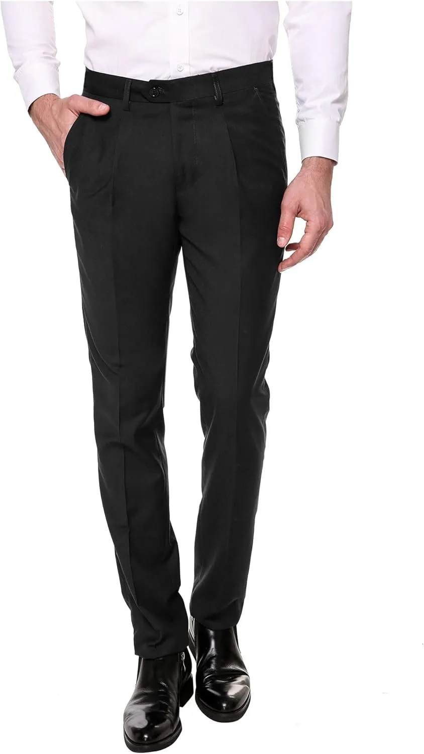 COOFANDY Men's Classic Fit Flat Front Dress Pants No Iron Premium Casual Pants Expandable Waist Suit Pants