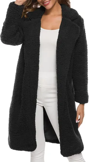 cooki Fur Coats for Women Faux Fur Jackets Fall Fashion Women's 2023 Winter Open Front Long Shaggy Coat Outerwear Fall Jacket