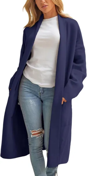 cooki Winter Coats for Women 2023 Trendy Wool Coat Long Cardigan Jacket for Women Lightweight Open Front Jacket Coat Outwear