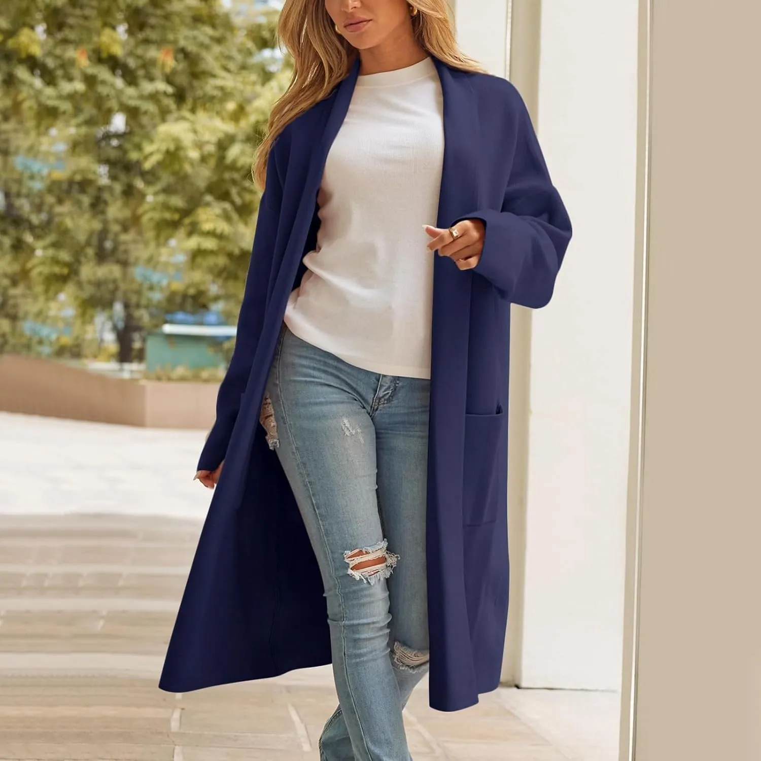 cooki Winter Coats for Women 2023 Trendy Wool Coat Long Cardigan Jacket for Women Lightweight Open Front Jacket Coat Outwear
