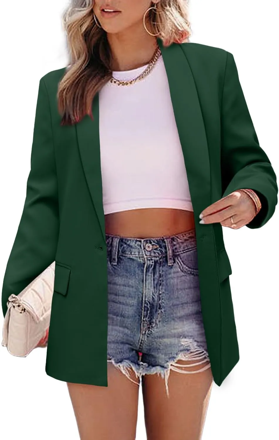 CRAZY GRID Women Business Casual Blazer Jacket Fashion with Lined Work Professional Suit Jacket