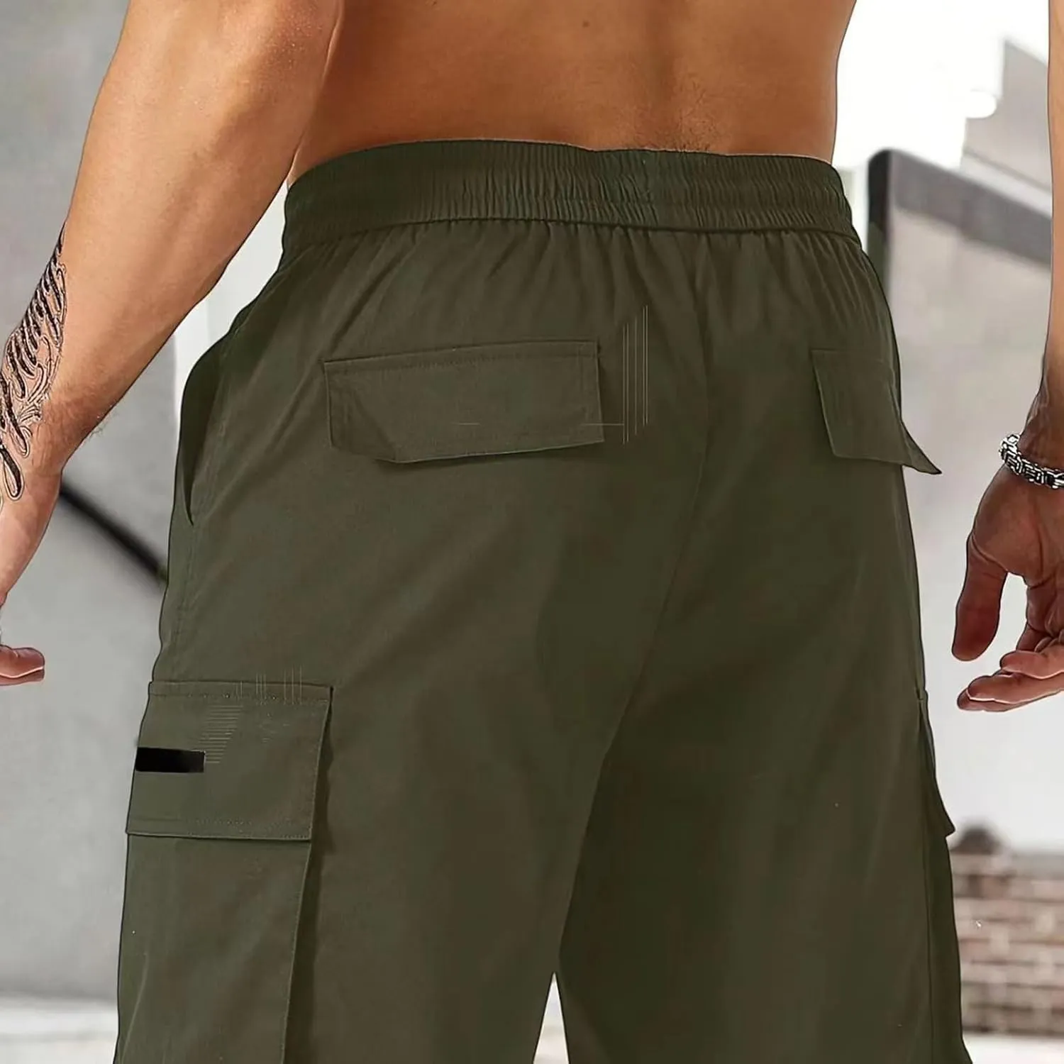 CRNTCEM Mens Straight Drawstring Casual Shorts Lightweight Stretchy Outdoor Hiking Running Summer Beach Shorts with Pocket