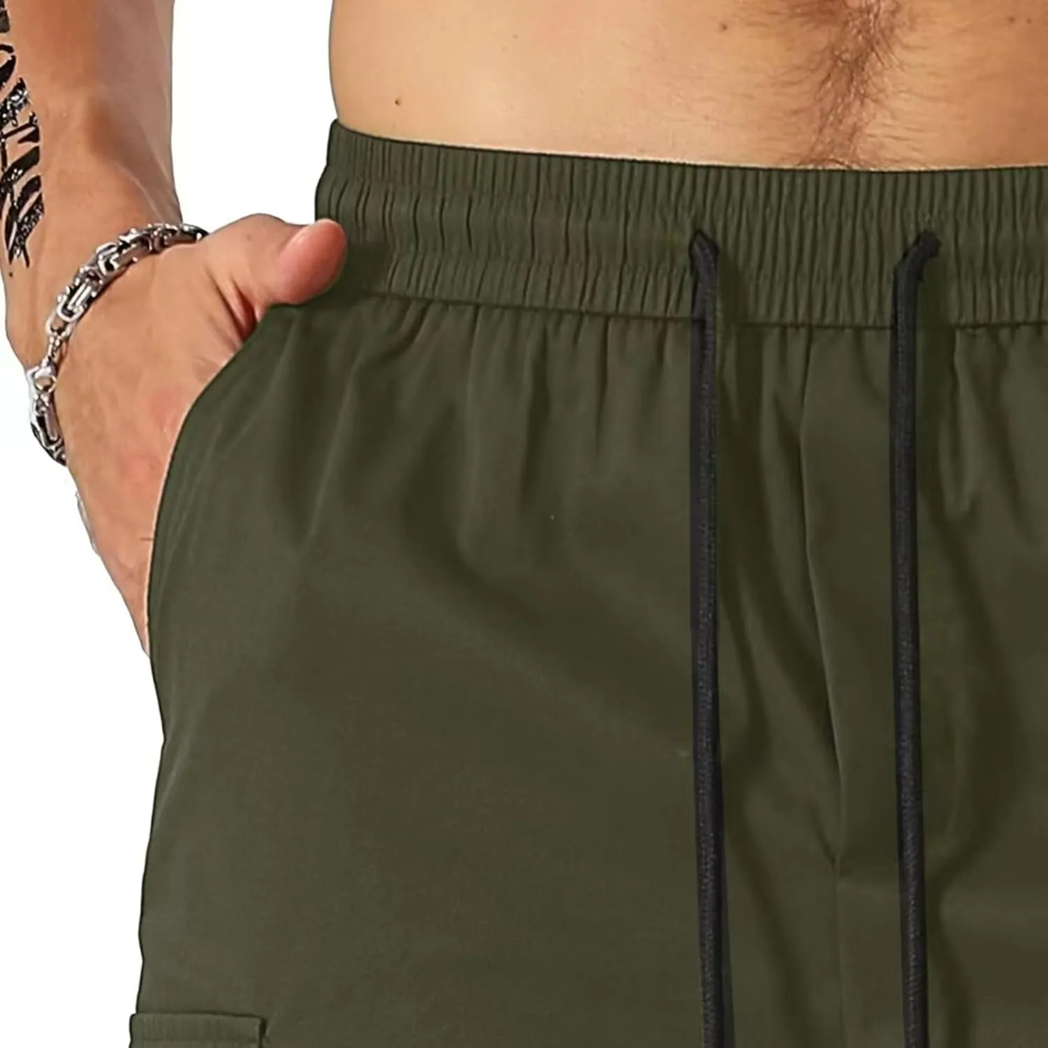 CRNTCEM Mens Straight Drawstring Casual Shorts Lightweight Stretchy Outdoor Hiking Running Summer Beach Shorts with Pocket