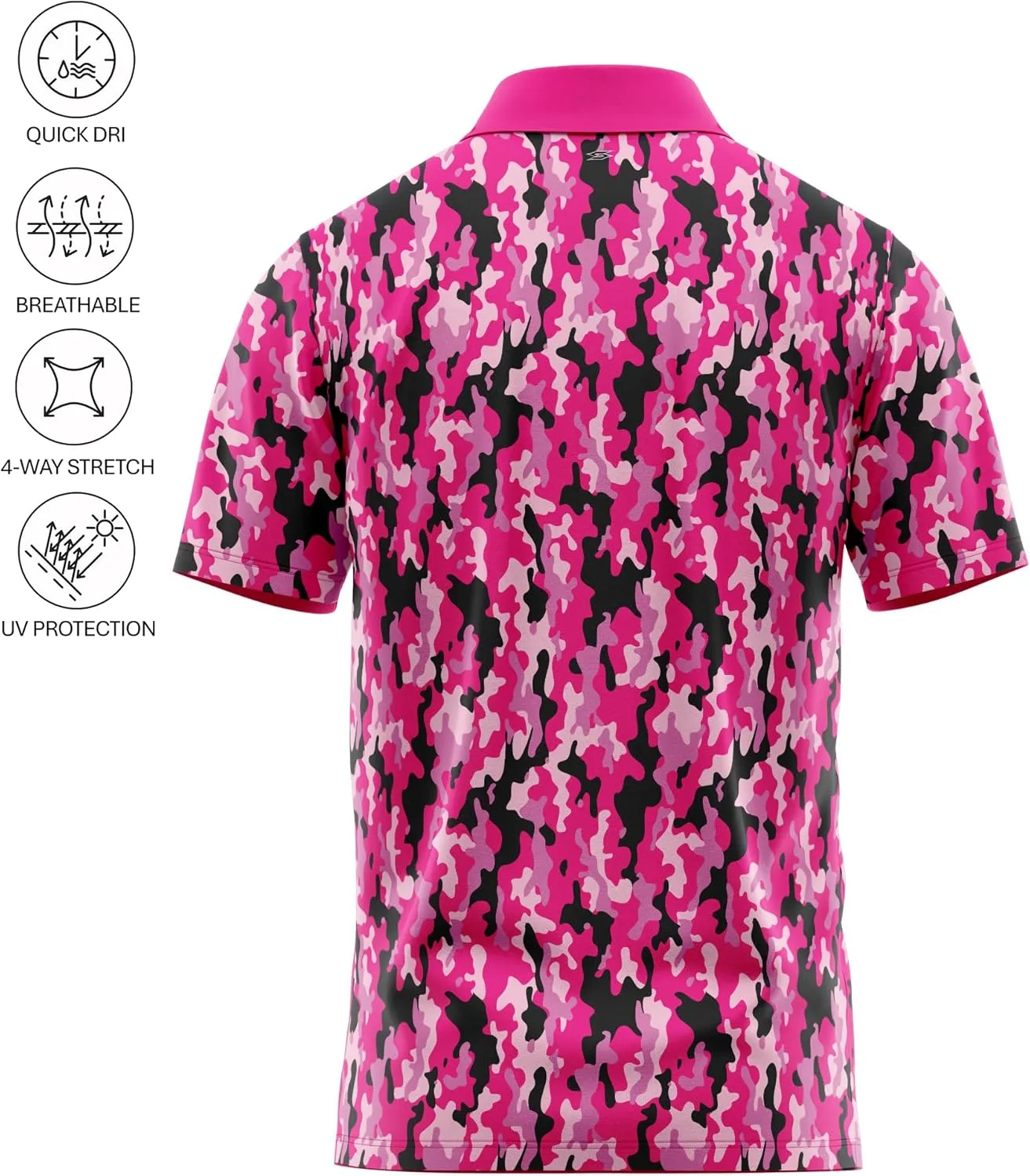 Crude Funny Golf Polo Shirts - Men UPF Dry Fit Performance Moisture Wicking Hawaiian Quick Dry Stretch Disc Small - 4XL 5XL