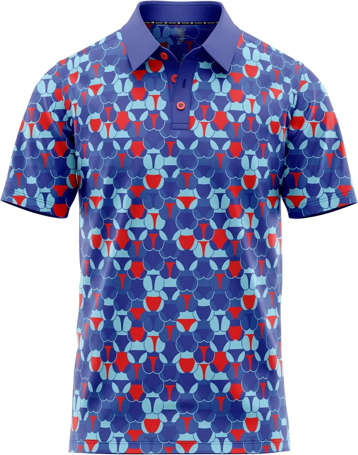 Crude Funny Golf Polo Shirts - Men UPF Dry Fit Performance Moisture Wicking Hawaiian Quick Dry Stretch Disc Small - 4XL 5XL