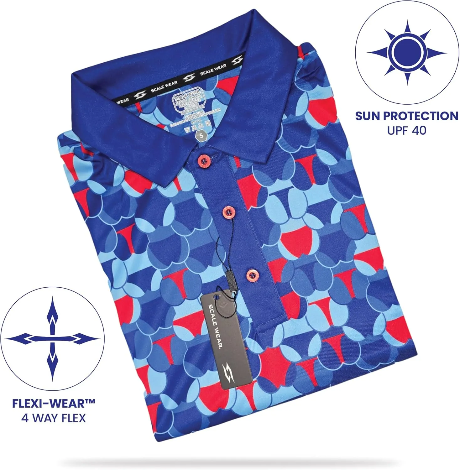 Crude Funny Golf Polo Shirts - Men UPF Dry Fit Performance Moisture Wicking Hawaiian Quick Dry Stretch Disc Small - 4XL 5XL