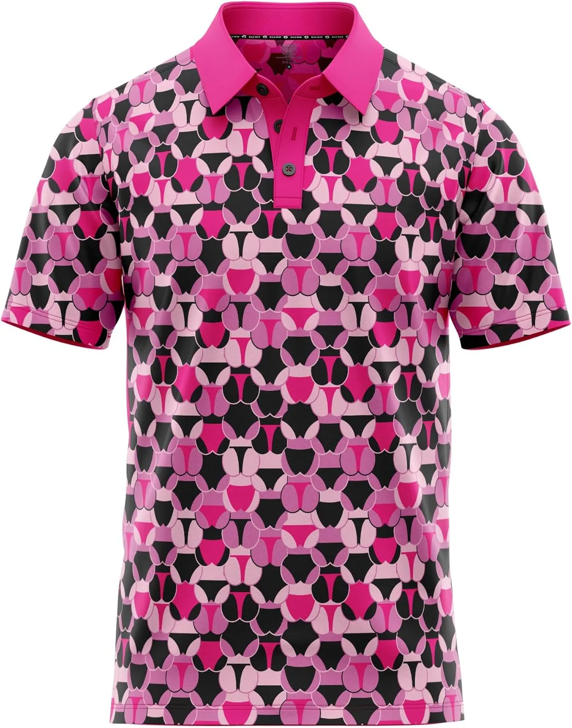Crude Funny Golf Polo Shirts - Men UPF Dry Fit Performance Moisture Wicking Hawaiian Quick Dry Stretch Disc Small - 4XL 5XL