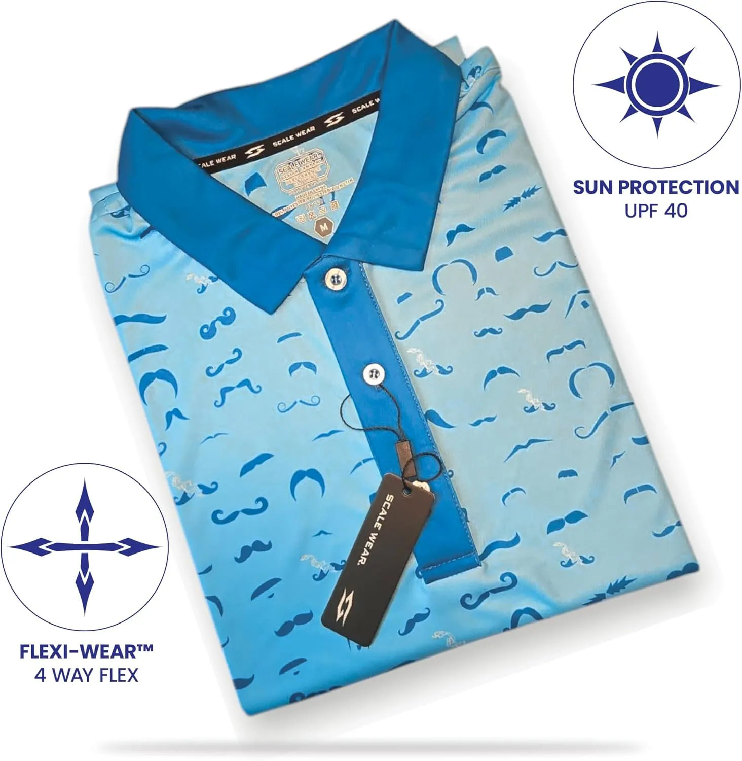 Crude Funny Golf Polo Shirts - Men UPF Dry Fit Performance Moisture Wicking Hawaiian Quick Dry Stretch Disc Small - 4XL 5XL