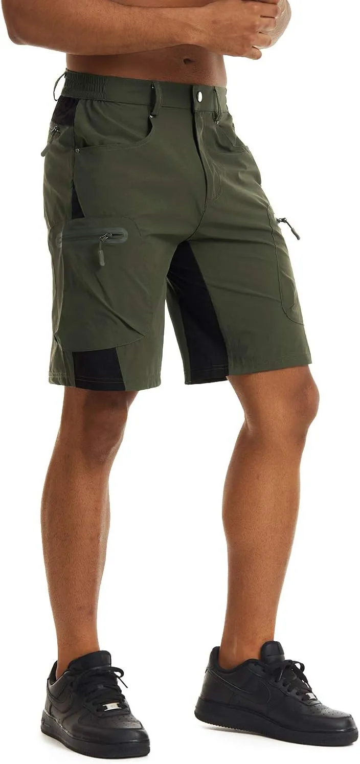 CRYSULLY Men's Hiking Cargo Shorts Outdoor Summer Lightweight Quick Dry Casual Shorts with 5 Pocket