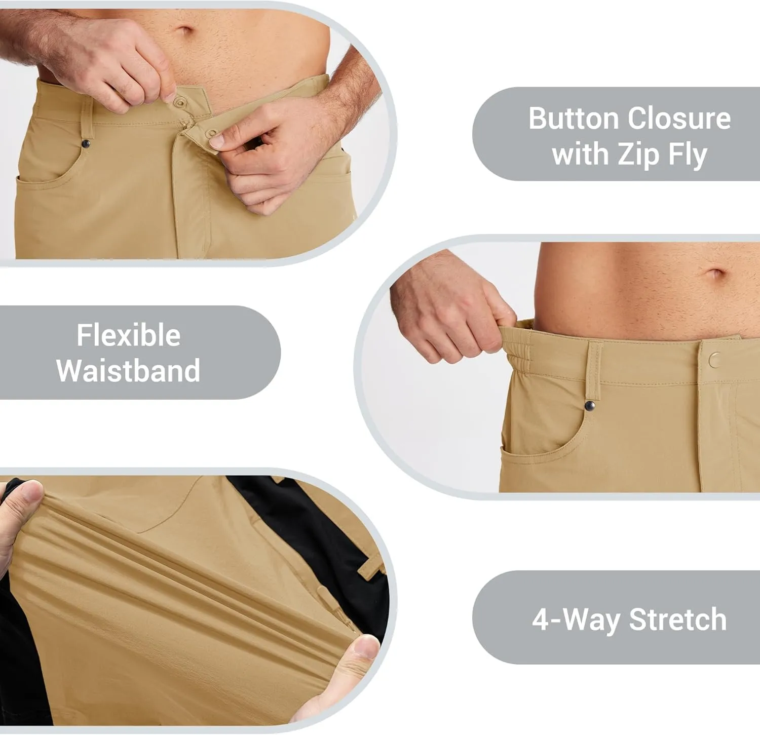 CRYSULLY Men's Hiking Cargo Shorts Outdoor Summer Lightweight Quick Dry Casual Shorts with 5 Pocket