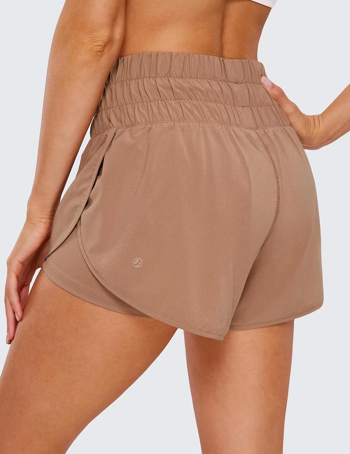 CRZ YOGA High Waisted Running Shorts for Women 3" - Split Breathable for Athletic Tennis Gym Workout with Pockets