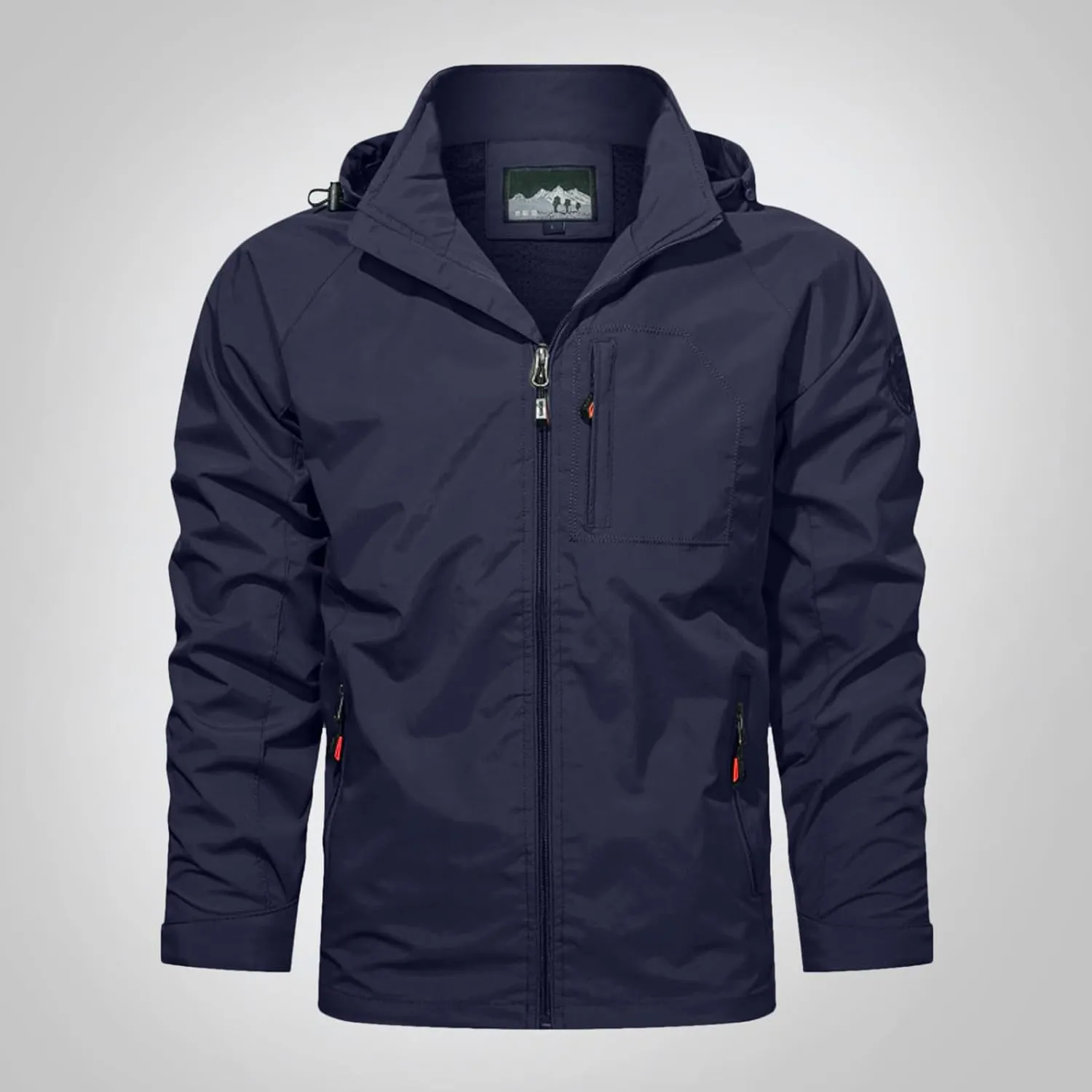 Cycling Raincoats Mens Skiing Jackets Casual Stand Collar Jackets Mountain Windbreaker Hooded Coat Work Coats