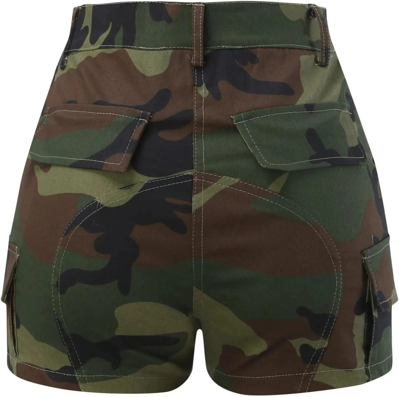 Dawery Summer Women Casual Shorts Mid Length Ripped Jean Camouflage High Waisted Denim Pants