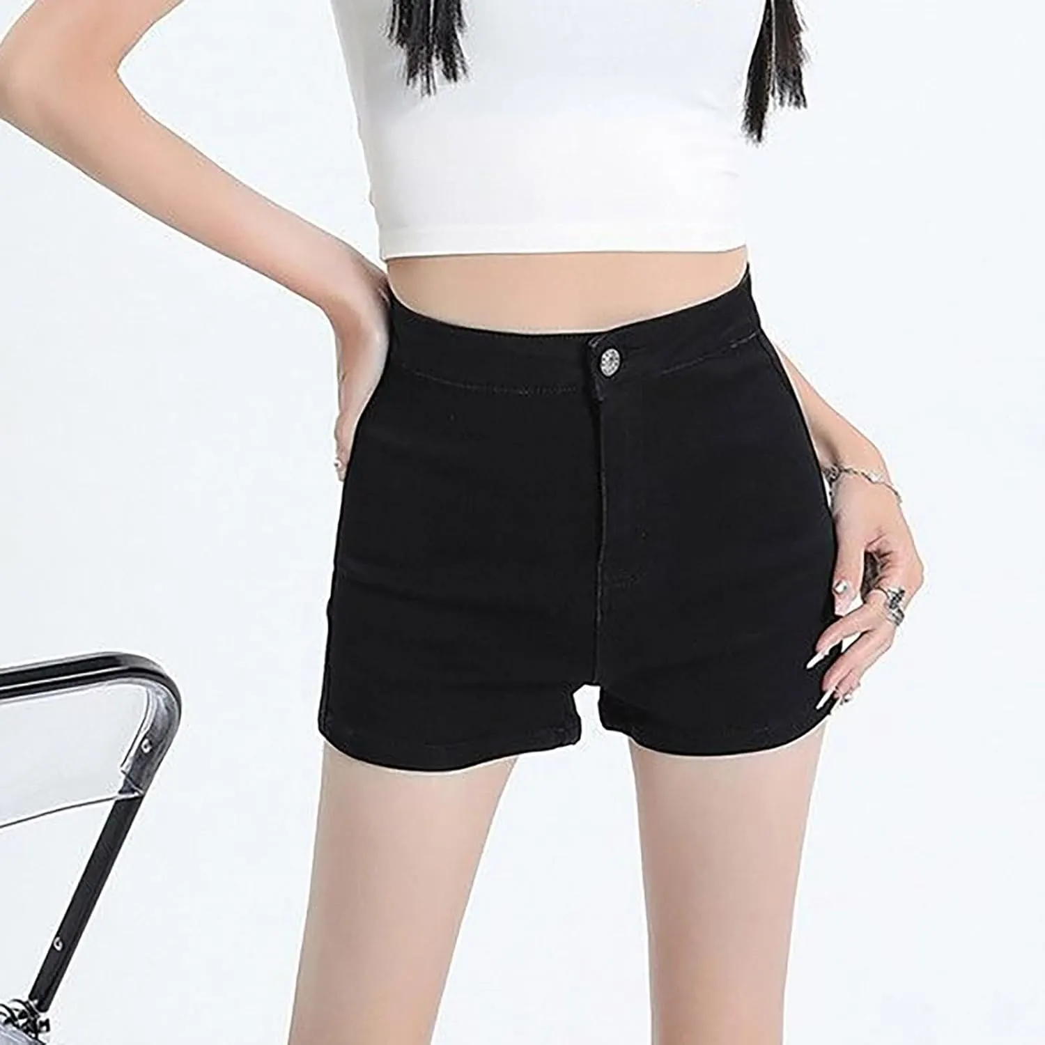 Denim Shorts Women Jean Shorts High Waisted Stretchy Casual Straight Leg Jeans Trendy Summer Fashion 2025
