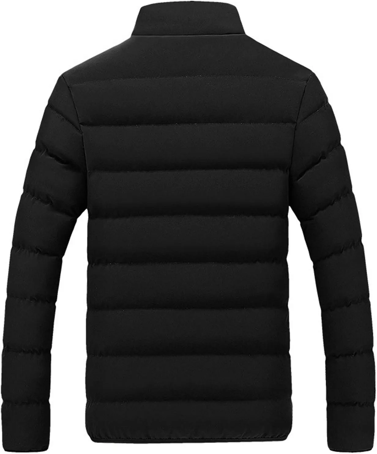 Dgoopd Warm Puffer Jacket Men Lightweight Winter Down Coats Quilted Stand Collar Puffer Jacket Fashion Zipper Puffer Coat