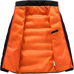Dgoopd Warm Puffer Jacket Men Lightweight Winter Down Coats Quilted Stand Collar Puffer Jacket Fashion Zipper Puffer Coat