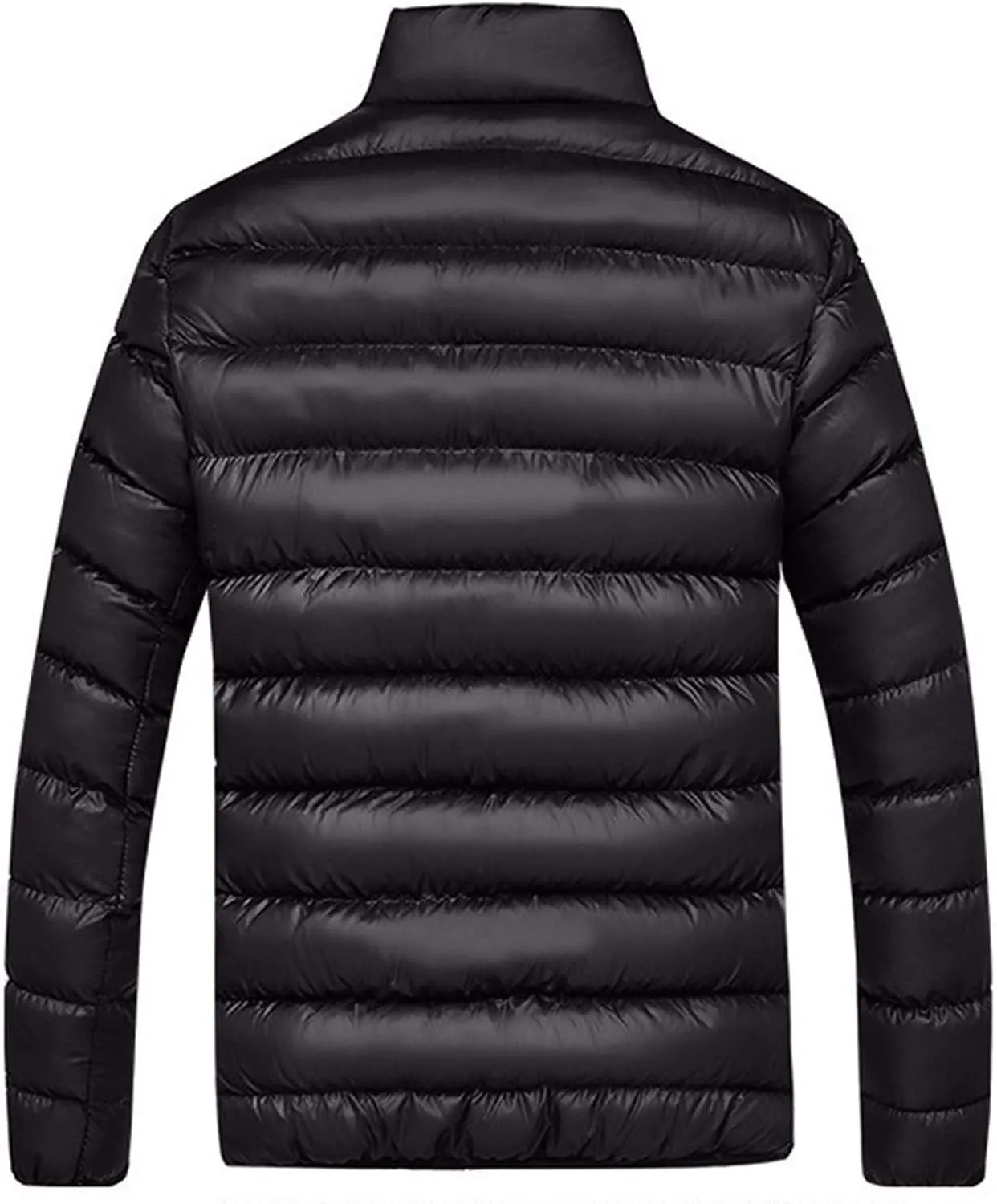 Dgoopd Warm Puffer Jacket Men Lightweight Winter Down Coats Quilted Stand Collar Puffer Jacket Fashion Zipper Puffer Coat