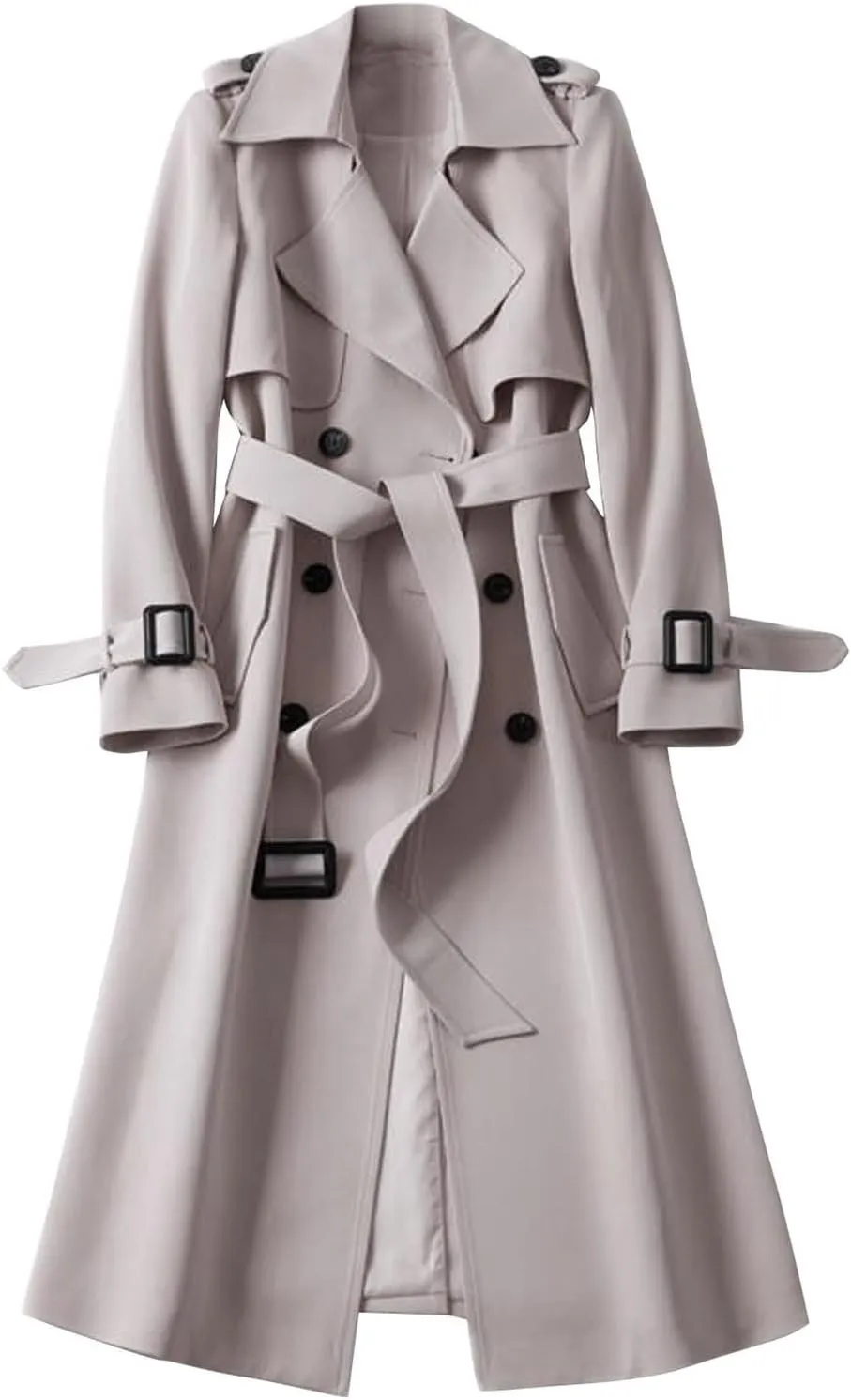 Double-Breasted Hooded Coat Outwear Womens Elegant Windbreaker Wild Winter Women'S Coat Womens Trench Coat 2024