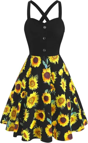 DRESSFO Summer Dress Sundress Cami Dress for Women