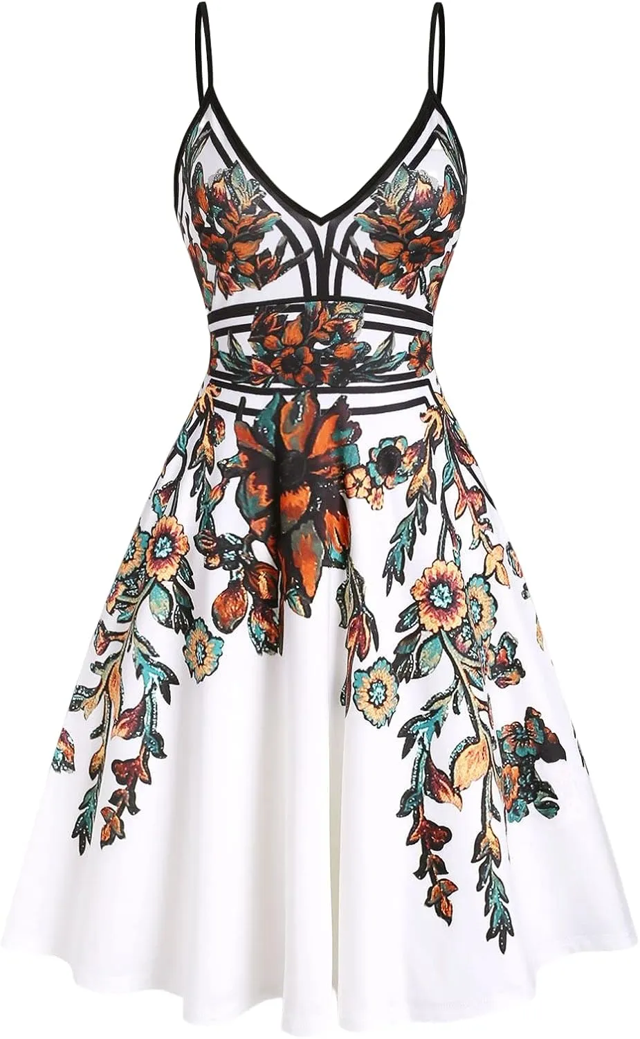 DRESSFO Summer Dress Sundress Cami Dress for Women