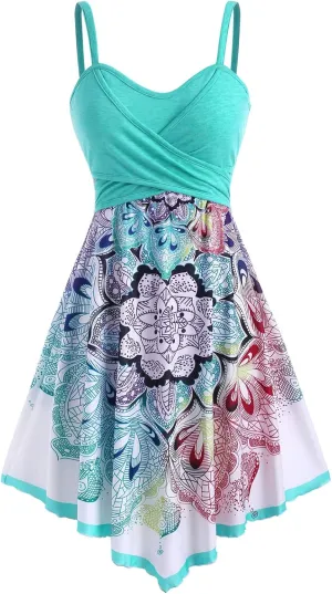 DRESSFO Summer Dress Sundress Cami Dress for Women