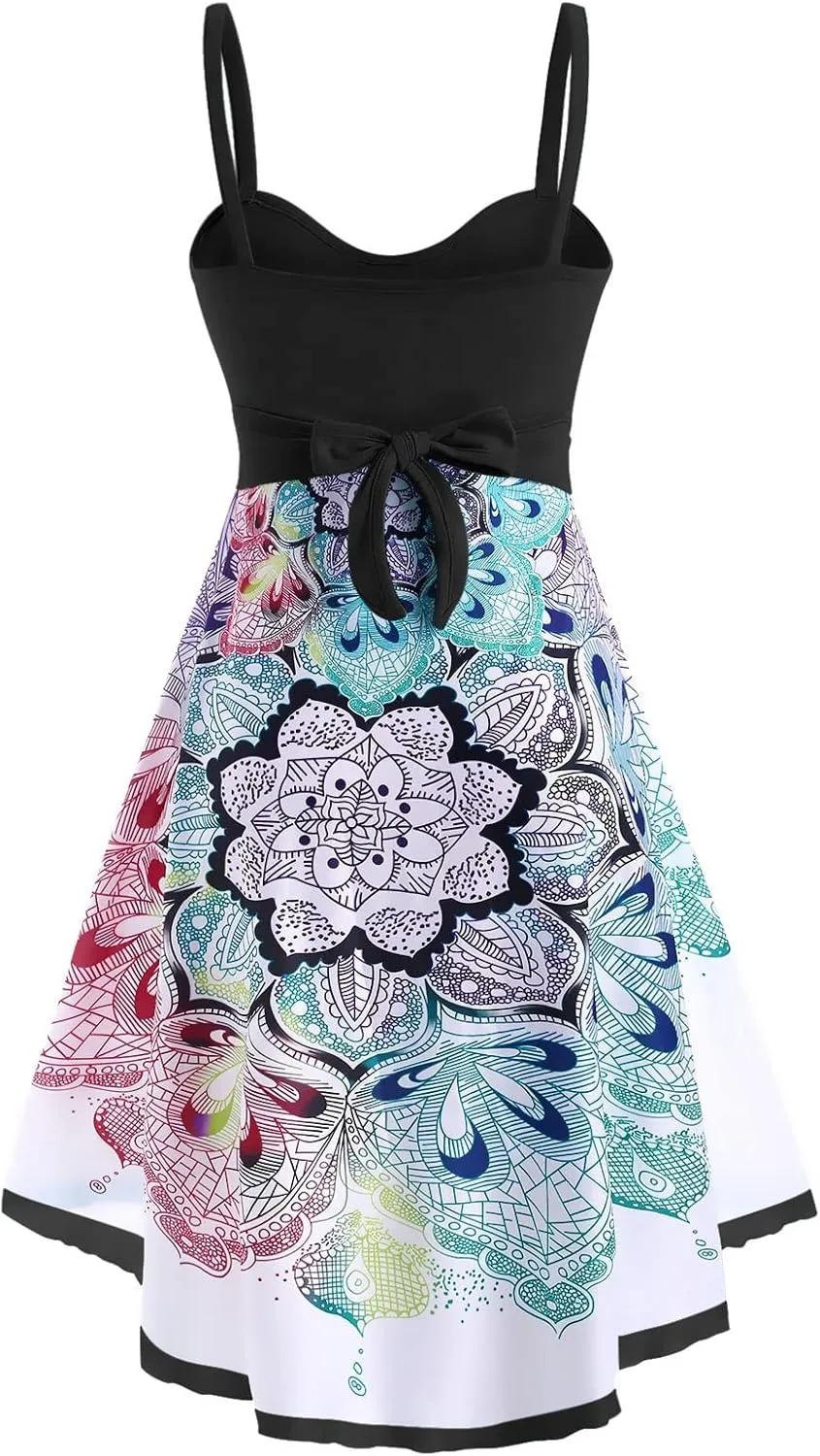 DRESSFO Summer Dress Sundress Cami Dress for Women