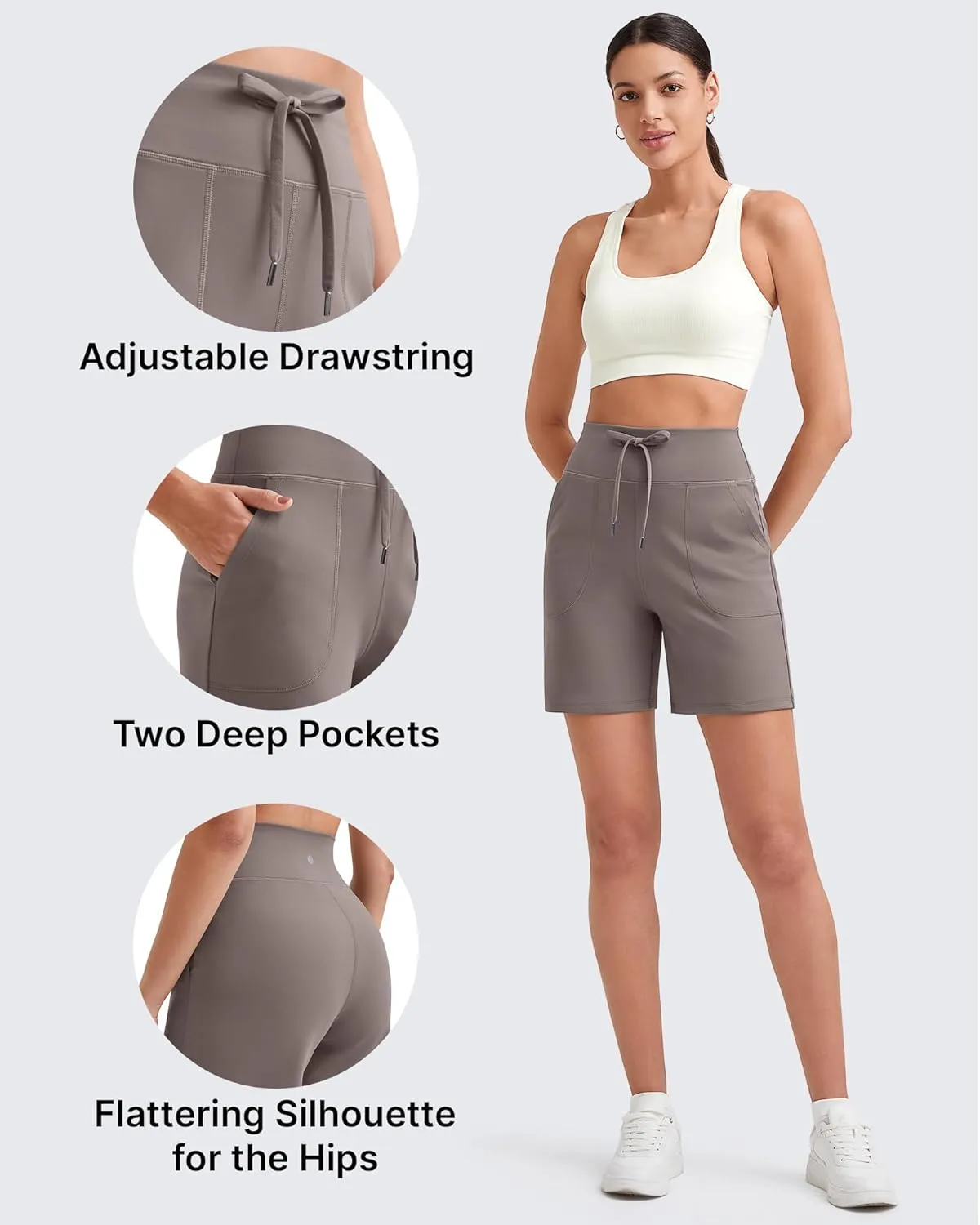 G4Free Women's Athletic Running Shorts High Waisted Bermuda Summer Casual Shorts for Golf Yoga with Pockets