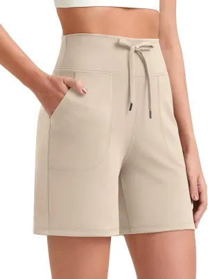 G4Free Women's Athletic Running Shorts High Waisted Bermuda Summer Casual Shorts for Golf Yoga with Pockets