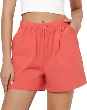 GRAPENT Athletic Shorts for Women High Waisted Casual Exercise Hiking Quick Dry Sports Gym Running Shorts with Pockets