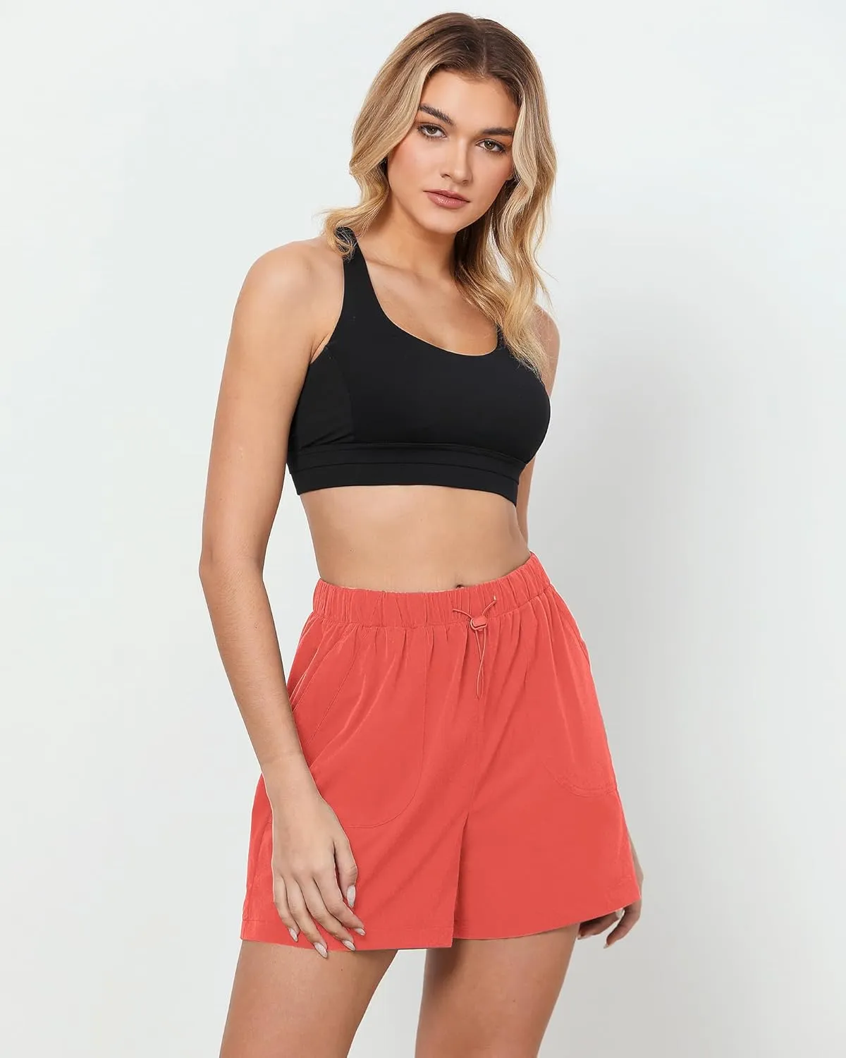 GRAPENT Athletic Shorts for Women High Waisted Casual Exercise Hiking Quick Dry Sports Gym Running Shorts with Pockets
