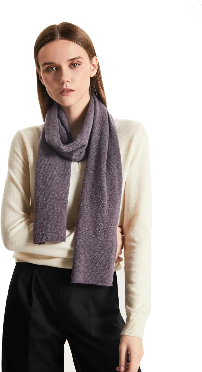 GreenMount Women's Scarf 100% Cashmere Knitted Scarf Shawl Plant Dyeing Warm Soft for Fall Winter Women