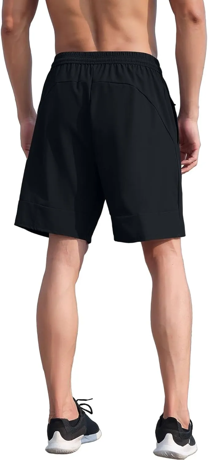 Gym Shorts Men Loose-Fit Quick Dry Lightweight Running Workout Athletic Casual Shorts with Pockets