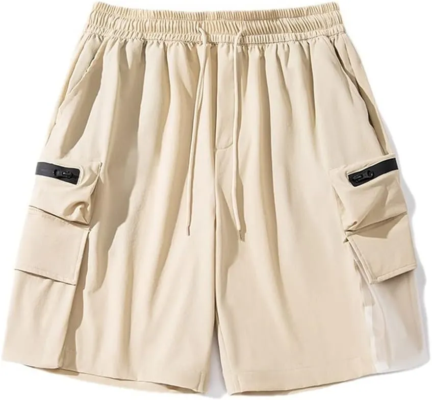 HBJWOV Work Shorts Men's Thin Casual Shorts Youth Ice Silk Quick Dried Sports Pants