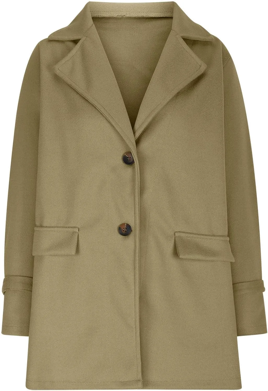 HGps8w Women's Winter Wool Coats Classic Notch Lapel Wool Blend Peacoat Trench Jacket Outwear with Pockets