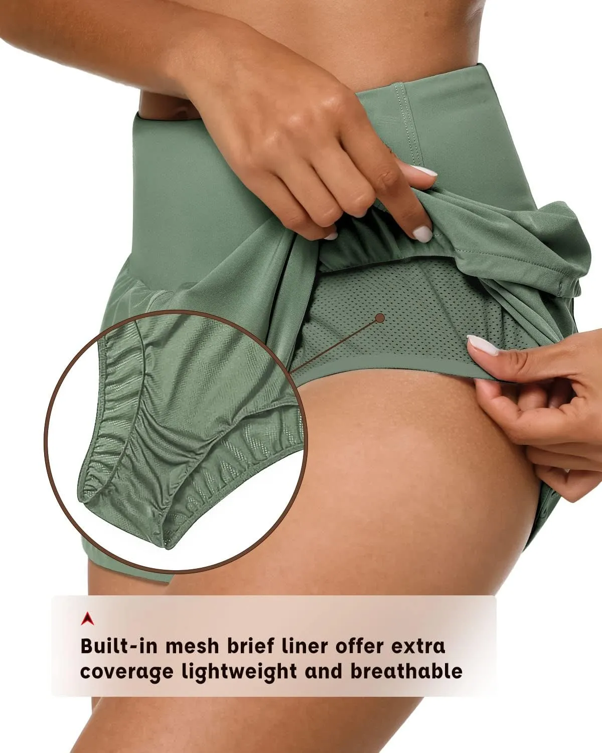 High Waisted Athletic Shorts for Women Quick Dry Workout Running Shorts with Mesh Liner Zipper Pockets