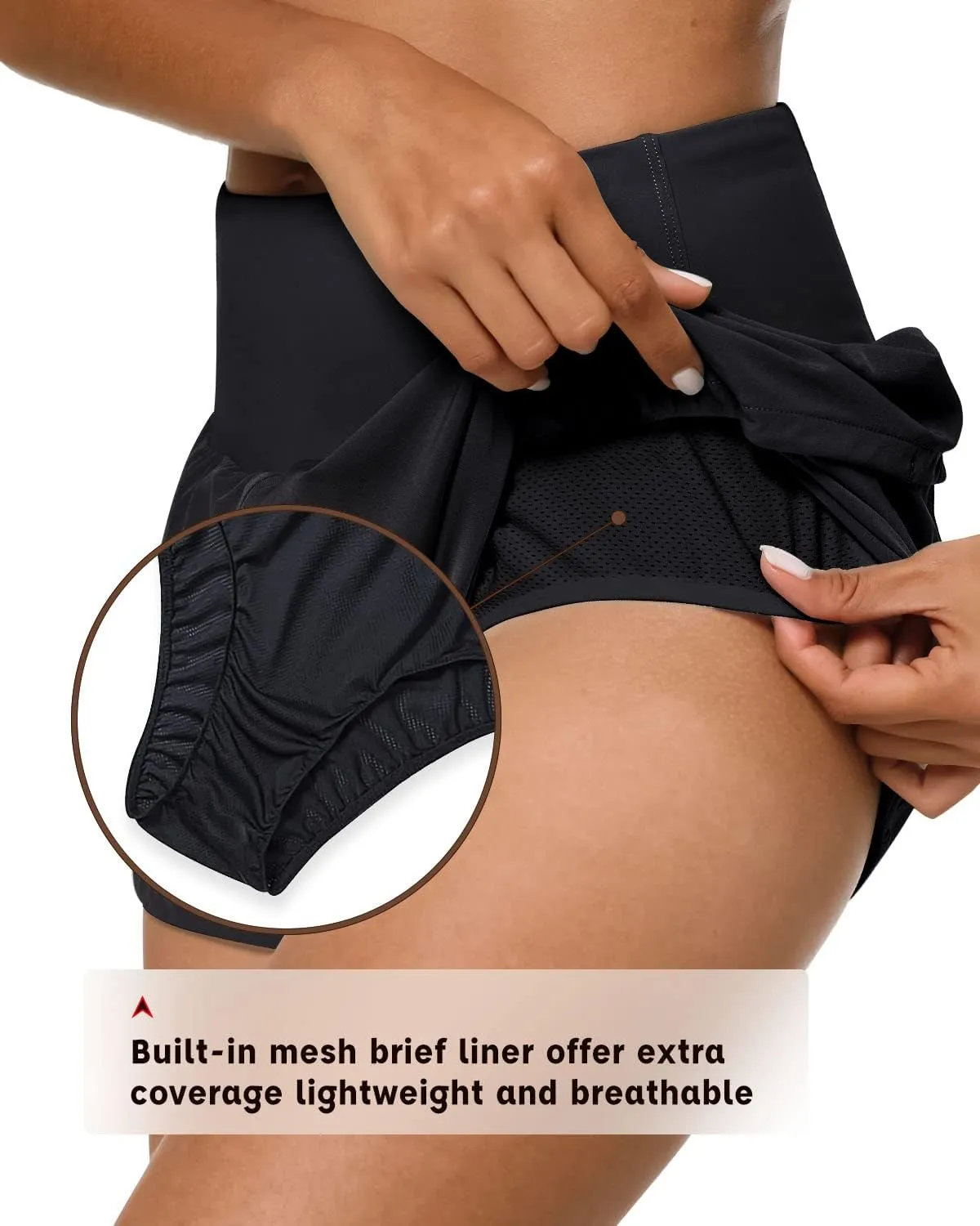 High Waisted Athletic Shorts for Women Quick Dry Workout Running Shorts with Mesh Liner Zipper Pockets