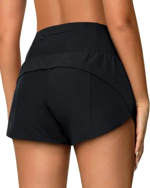 High Waisted Athletic Shorts for Women Quick Dry Workout Running Shorts with Mesh Liner Zipper Pockets