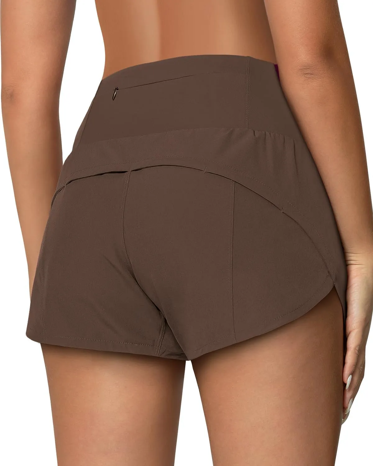 High Waisted Athletic Shorts for Women Quick Dry Workout Running Shorts with Mesh Liner Zipper Pockets
